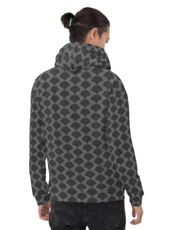 Geometric Print Hoodie - all over print unisex hoodie white back c f d aa - Shujaa Designs