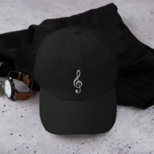 Treble Clef Dad hat (personalizable) - classic dad hat black front cdc fab - Shujaa Designs