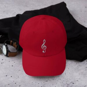 Treble Clef Dad hat (personalizable) - classic dad hat cranberry front cdc ff - Shujaa Designs
