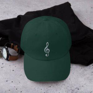 Treble Clef Dad hat (personalizable) - classic dad hat spruce front cdc d - Shujaa Designs