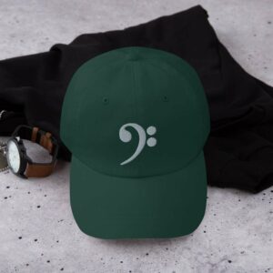 Bass Clef Dad hat (personalizable) - classic dad hat spruce front b b f f - Shujaa Designs
