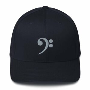 Bass Clef Structured Twill Cap - closed back structured cap dark navy front b e - Shujaa Designs