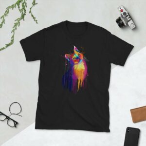 Colorful Hand Drawn Cat Unisex T-Shirt - unisex basic softstyle t shirt black front e c a - Shujaa Designs
