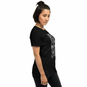 Life is Tough - unisex basic softstyle t shirt black right front d ca - Shujaa Designs