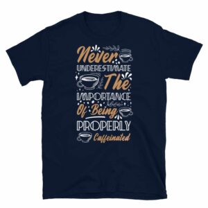 Coffee Themed Unisex T-Shirt - unisex basic softstyle t shirt navy front f d bfe - Shujaa Designs