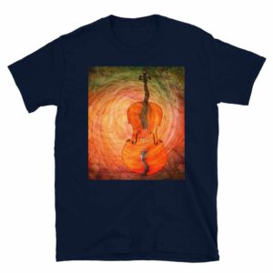 Surreal Cello - unisex basic softstyle t shirt navy front f e - Shujaa Designs