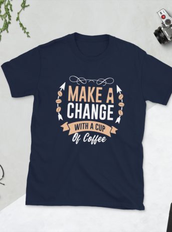 Make a Change - unisex basic softstyle t shirt navy front a a f - Shujaa Designs