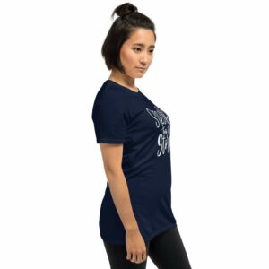 Stronger Than the Storm - unisex basic softstyle t shirt navy right front b - Shujaa Designs