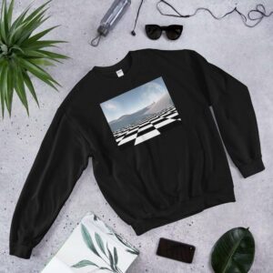 Planet of Dreams - unisex crew neck sweatshirt black front bce - Shujaa Designs