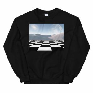 Planet of Dreams - unisex crew neck sweatshirt black front bce a - Shujaa Designs
