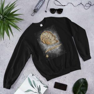 Grunge Alarm Clock - unisex crew neck sweatshirt black front a de - Shujaa Designs