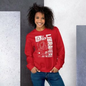 Libra Zodiac Sweatshirt - unisex crew neck sweatshirt red front cd a bba - Shujaa Designs