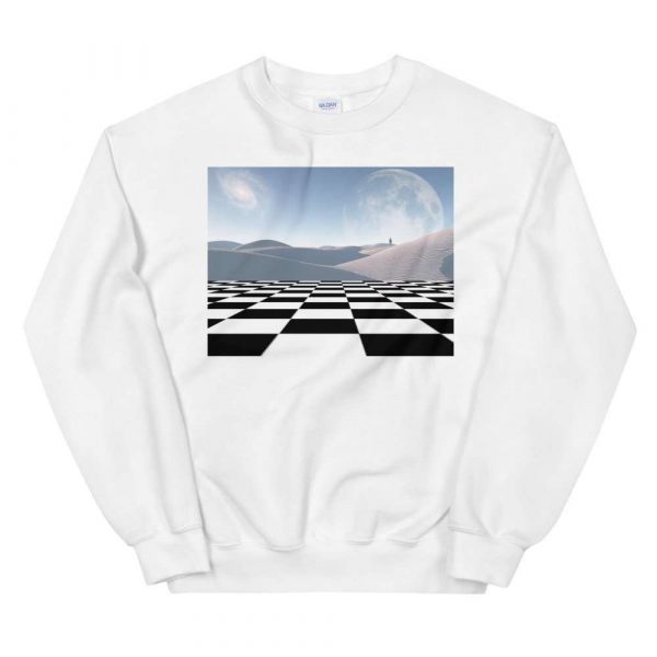 Planet of Dreams - unisex crew neck sweatshirt white front bce fe - Shujaa Designs