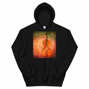 Surreal Cello - unisex heavy blend hoodie black front dbe fac - Shujaa Designs
