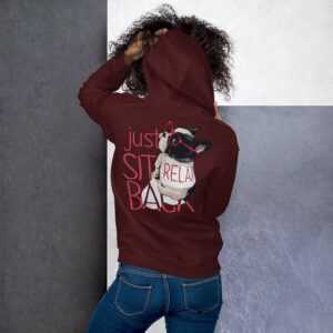 Pug Unisex Hoodie - unisex heavy blend hoodie maroon back c - Shujaa Designs