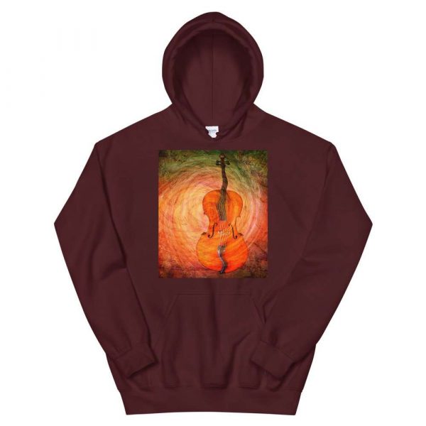 Surreal Cello - unisex heavy blend hoodie maroon front dbe efd - Shujaa Designs