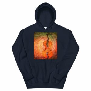 Surreal Cello - unisex heavy blend hoodie navy front dbe fdab - Shujaa Designs