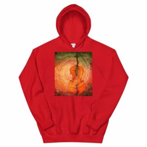 Surreal Cello - unisex heavy blend hoodie red front dbe aa - Shujaa Designs