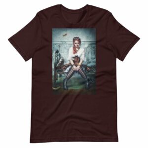 Steampunk Maiden - unisex staple t shirt oxblood black front dded - Shujaa Designs