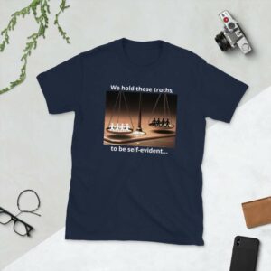 We Hold These Truths… - unisex basic softstyle t shirt navy front dd d d - Shujaa Designs