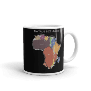 The TRUE SIZE of Africa White glossy mug - white glossy mug oz handle on right bb b de - Shujaa Designs