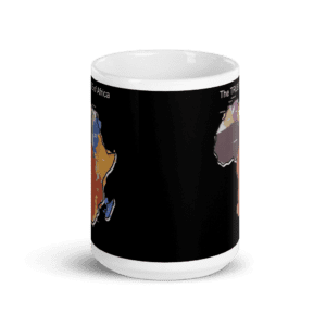 The TRUE SIZE of Africa White glossy mug - white glossy mug oz front view bb b e - Shujaa Designs