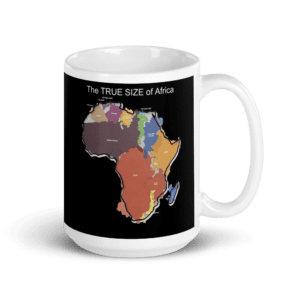 The TRUE SIZE of Africa White glossy mug - white glossy mug oz handle on right bb b bb - Shujaa Designs