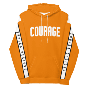 Courage Unisex Tracksuit - all over print unisex hoodie white front fe acc - Shujaa Designs
