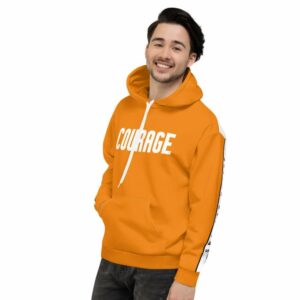 Courage Unisex Hoodie - all over print unisex hoodie white left bb fc - Shujaa Designs
