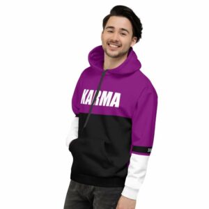 Karma Unisex Hoodie - all over print unisex hoodie white left bd b - Shujaa Designs