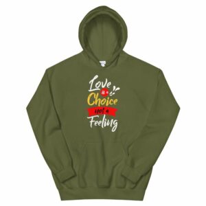 Love is a Choice Unisex Hoodie - unisex heavy blend hoodie military green front da da - Shujaa Designs