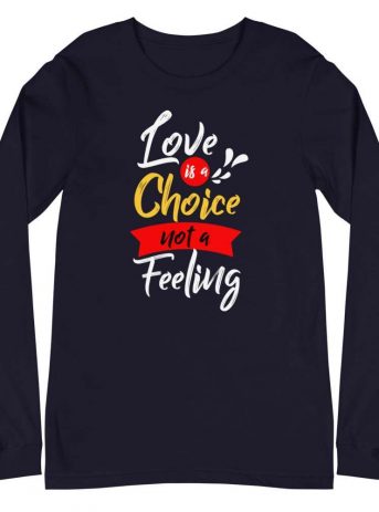 Love is a Choice Unisex Long Sleeve Tee - unisex long sleeve tee navy front e - Shujaa Designs