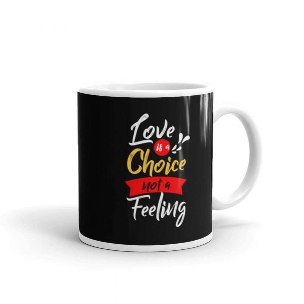 Love is a Choice White glossy mug - white glossy mug oz handle on right c a d - Shujaa Designs