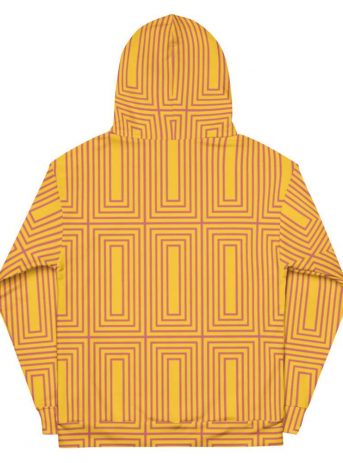 Geometric Print Unisex Hoodie - all over print unisex hoodie white back bad b - Shujaa Designs