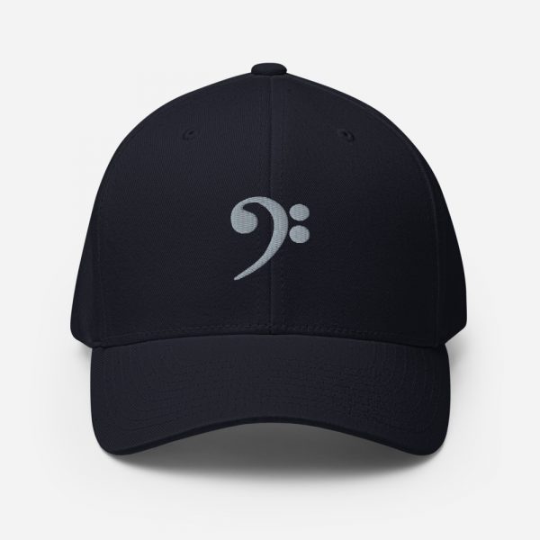 Bass Clef Structured Twill Cap - closed back structured cap dark navy front cc - Shujaa Designs