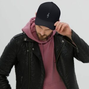 Treble Clef Structured Twill Cap - closed back structured cap dark navy front d b - Shujaa Designs