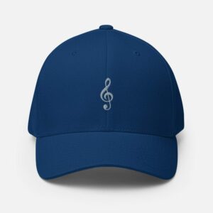 Treble Clef Structured Twill Cap - closed back structured cap royal blue front d ba - Shujaa Designs