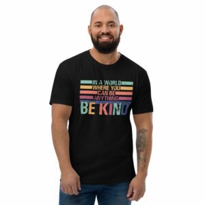 Be Kind Short Sleeve T-shirt - mens fitted t shirt black front c d - Shujaa Designs