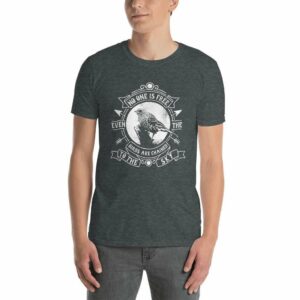 No One Is Free Even The Birds Are Chained To The Sky – Motivational Typography Design Short-Sleeve Unisex T-Shirt - unisex basic softstyle t shirt dark heather front af b - Shujaa Designs
