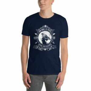 No One Is Free Even The Birds Are Chained To The Sky – Motivational Typography Design Short-Sleeve Unisex T-Shirt - unisex basic softstyle t shirt navy front af b ac - Shujaa Designs