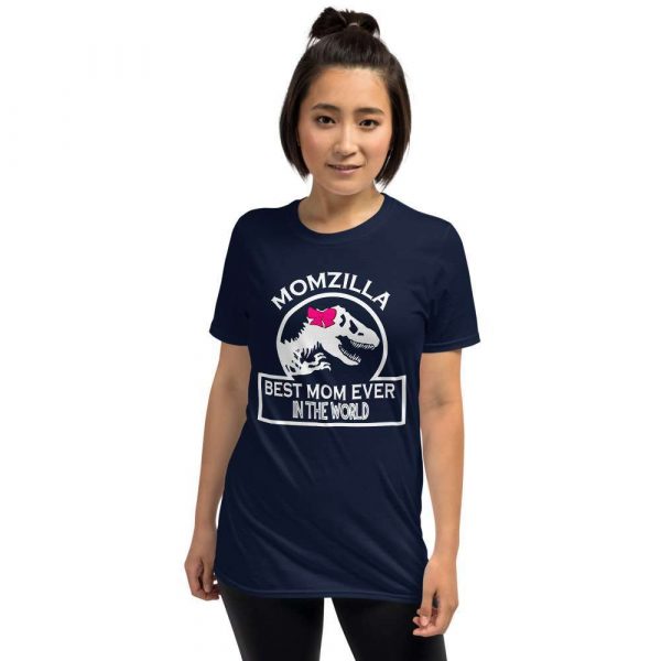 Momzilla Best Mom Ever In The World – Mom Design Short-Sleeve Unisex T-Shirt - unisex basic softstyle t shirt navy front b a - Shujaa Designs