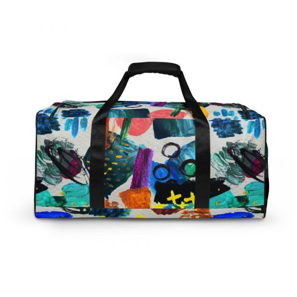 Colorful Print Duffle bag - all over print duffle bag white back c e d - Shujaa Designs