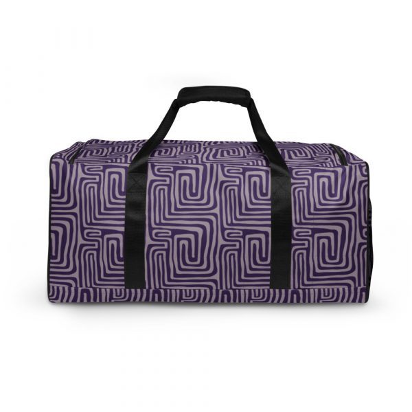 Purple Geometric Print Duffle bag - all over print duffle bag white back c f ca dd - Shujaa Designs