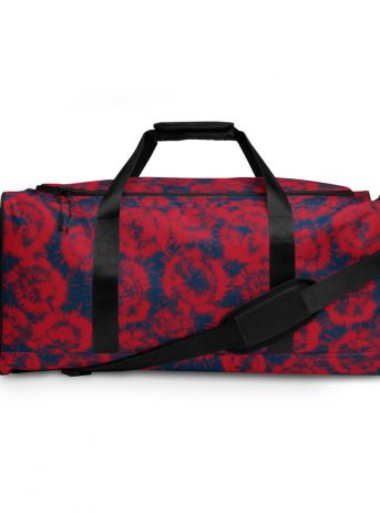 Red Tie Dye Duffle bag - all over print duffle bag white front c ca e cf - Shujaa Designs