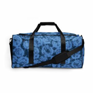 Blue Tie Dye Duffle bag - all over print duffle bag white front c df bc - Shujaa Designs