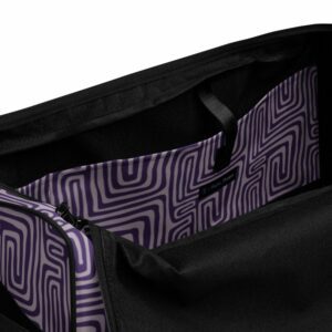 Purple Geometric Print Duffle bag - all over print duffle bag white inside pocket c f ca - Shujaa Designs