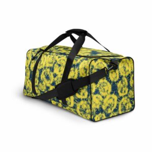 Yellow Tie Dye Duffle bag - all over print duffle bag white left front c d c - Shujaa Designs