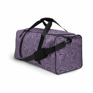 Purple Geometric Print Duffle bag - all over print duffle bag white left front c f ca - Shujaa Designs