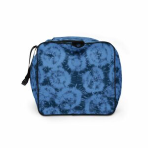 Blue Tie Dye Duffle bag - all over print duffle bag white left side c df c - Shujaa Designs