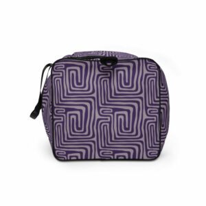 Purple Geometric Print Duffle bag - all over print duffle bag white left side c f ca d - Shujaa Designs